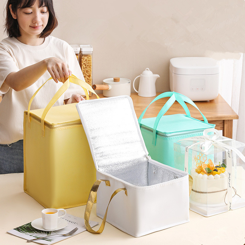 4-8 hüvelykes Pearl Cotton Cake Szigetelt táska Szállítótasak Hűtő Tárolódobozok Ebédzsákok Termikus piknik ételtároló