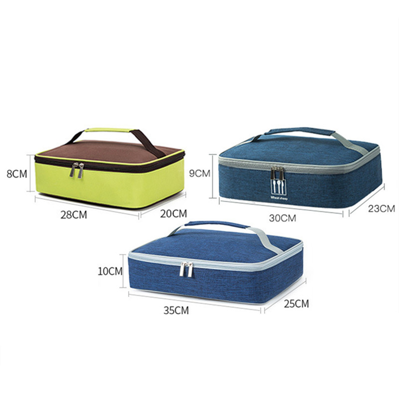 Četvrtasta modna termalna torba za ručak, prijenosna nepropusna torba za piknik s hranom, izolirani hladnjak Bento torbe za odrasle, djecu