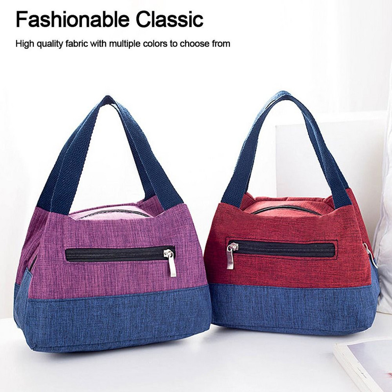 Kempinga piknika soma Pusdienu soma Pārnēsājama liela ietilpība ceļojumu soma Bento Box pārtikas dzērienu glabātava Sieviešu ikdienas rokassomiņa