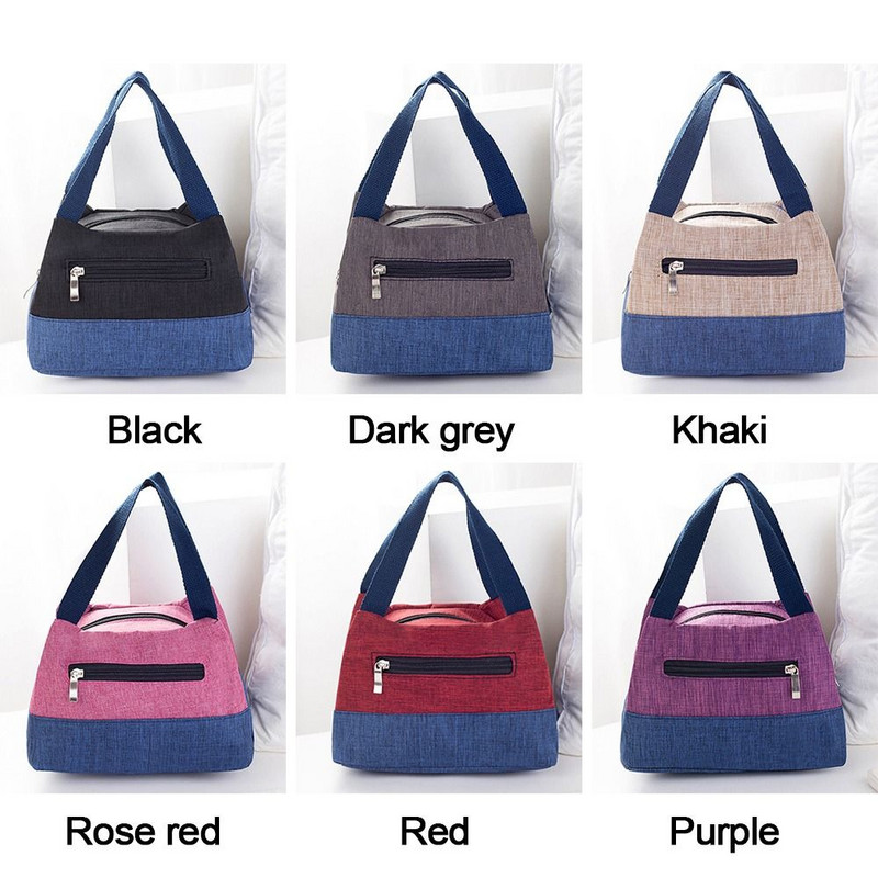 Kempinga piknika soma Pusdienu soma Pārnēsājama liela ietilpība ceļojumu soma Bento Box pārtikas dzērienu glabātava Sieviešu ikdienas rokassomiņa