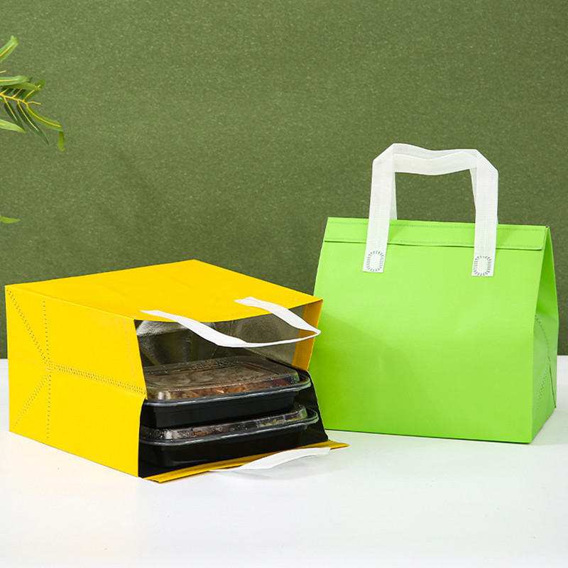 Prijenosna torba za ručak od netkane tkanine Torba za piknik za spremanje hrane izolirana podebljanom aluminijskom folijom na otvorenom, radna torba za dostavu