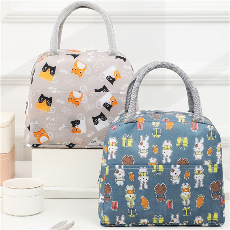 Funkcionalni uzorak, rashladna kutija za ručak, prijenosna izolirana platnena torba za ručak, termalna hrana, piknik, torbe za ručak za žene, djecu
