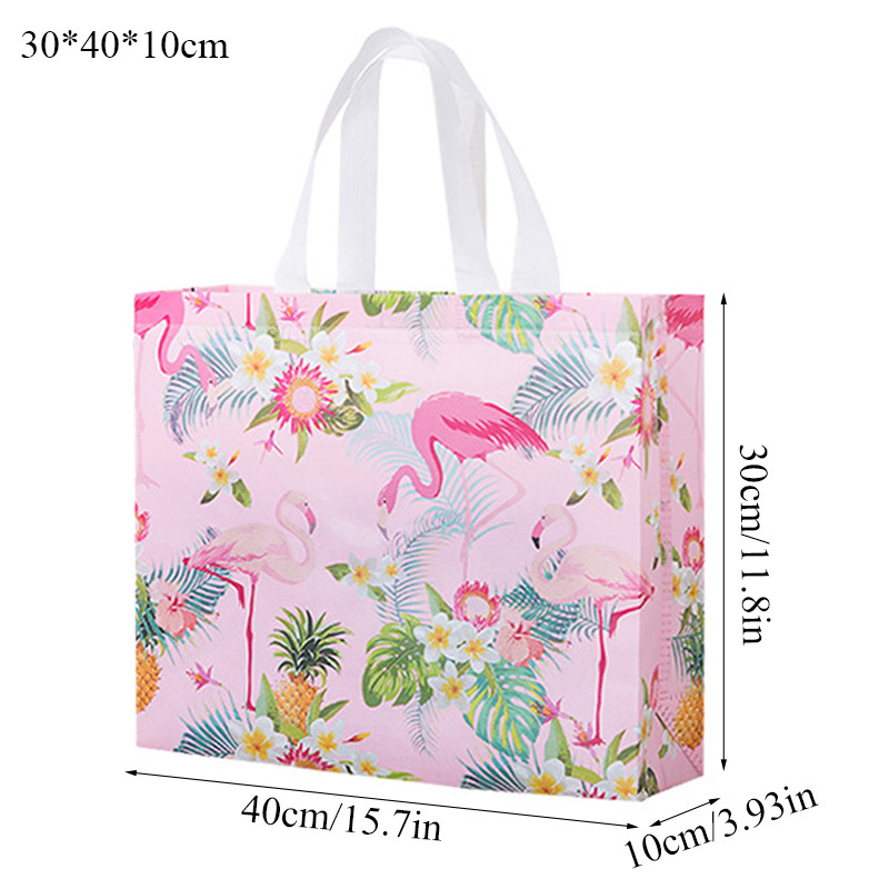 Modes rozā, flamingo apdrukāta iepirkumu soma, neausta auduma ekoloģiska iepirkumu maisiņš Atkārtoti lietojama rokassomiņa Ceļojumu pārtikas preču saliekamās somas