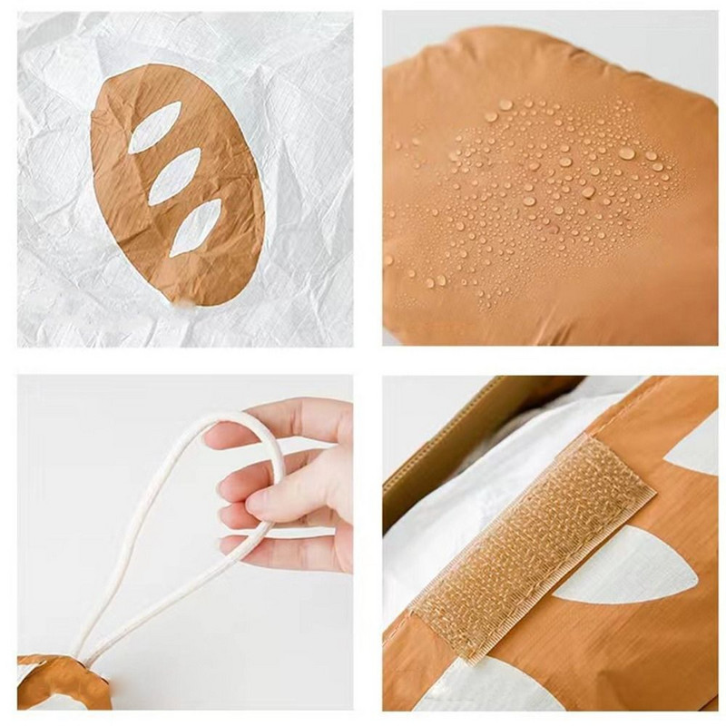 Neilona franču maizes salokāms iepirkumu maisiņš Pārnēsājams maisiņš atkārtoti lietojams karikatūras eko maisiņu uzglabāšanas somas Ūdensizturīgs ceļojums