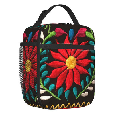 Meksikas ziedi, termoizolēti pusdienu maisiņi sievietēm, pārnēsājams pusdienu maisiņš bērniem skolas bērniem, daudzfunkcionāla pārtikas kaste