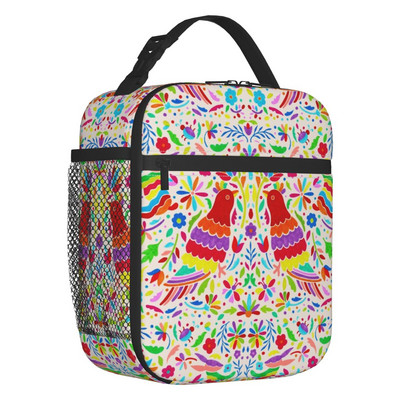 Meksikas ziedi, termoizolēti pusdienu maisiņi sievietēm, pārnēsājams pusdienu maisiņš bērniem skolas bērniem, daudzfunkcionāla pārtikas kaste