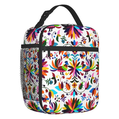Meksikas ziedi, termoizolēti pusdienu maisiņi sievietēm, pārnēsājams pusdienu maisiņš bērniem skolas bērniem, daudzfunkcionāla pārtikas kaste