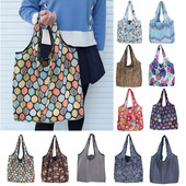 Jaunums Ūdensizturīgs salokāms atkārtoti lietojams eko iepirkšanās ceļojumu plecu soma maisiņš Rokassomiņa Pārnēsājama uzglabāšanas auduma piegādes soma