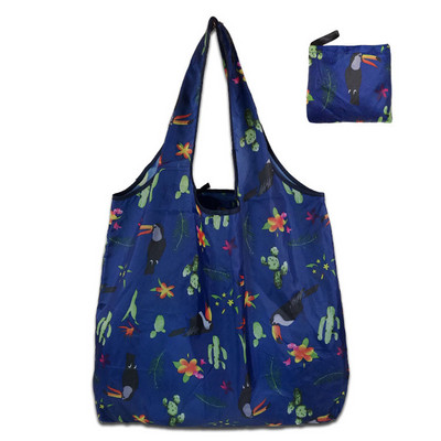 Jaunums Ūdensizturīgs salokāms atkārtoti lietojams eko iepirkšanās ceļojumu plecu soma maisiņš Rokassomiņa Pārnēsājama uzglabāšanas auduma piegādes soma