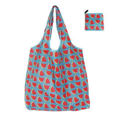 Jaunums Ūdensizturīgs salokāms atkārtoti lietojams eko iepirkšanās ceļojumu plecu soma maisiņš Rokassomiņa Pārnēsājama uzglabāšanas auduma piegādes soma