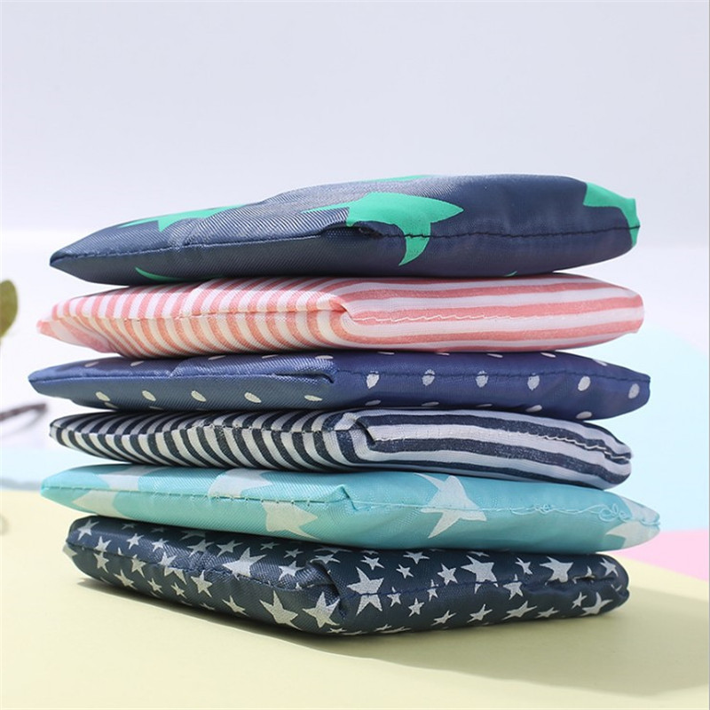 Naujas karštas išpardavimas mados spausdinimas sulankstomas žalias pirkinių krepšys, sulankstomas maišelis Rankinės Patogūs didelės talpos laikymo krepšiai