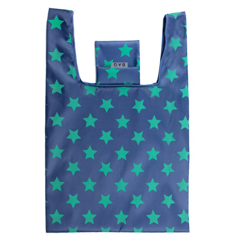 Naujas karštas išpardavimas mados spausdinimas sulankstomas žalias pirkinių krepšys, sulankstomas maišelis Rankinės Patogūs didelės talpos laikymo krepšiai