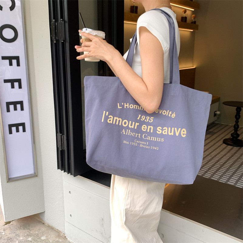 Ženska platnena torba na rame Albert Camus L'homme révolté torba za kupnju Eko pamuk Shopper torbica platnena torba torba za djevojčice