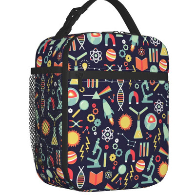 Atpakaļ uz skolu Raksts Skolotāju Lineāli Zīmuļi Izolēta pusdienu soma sievietēm Resuable Thermal Cooler Pārtikas pusdienu kastes skola