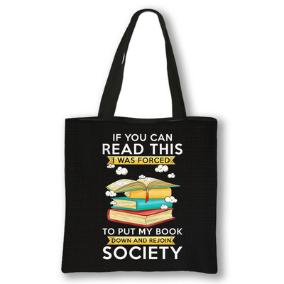 Knjižničar Book Lover Ispis Torba za kupnju Nemam torbe za kontrolu polica Torbe velikog kapaciteta Ženska ručna torba Torbe za kupnju za višekratnu upotrebu