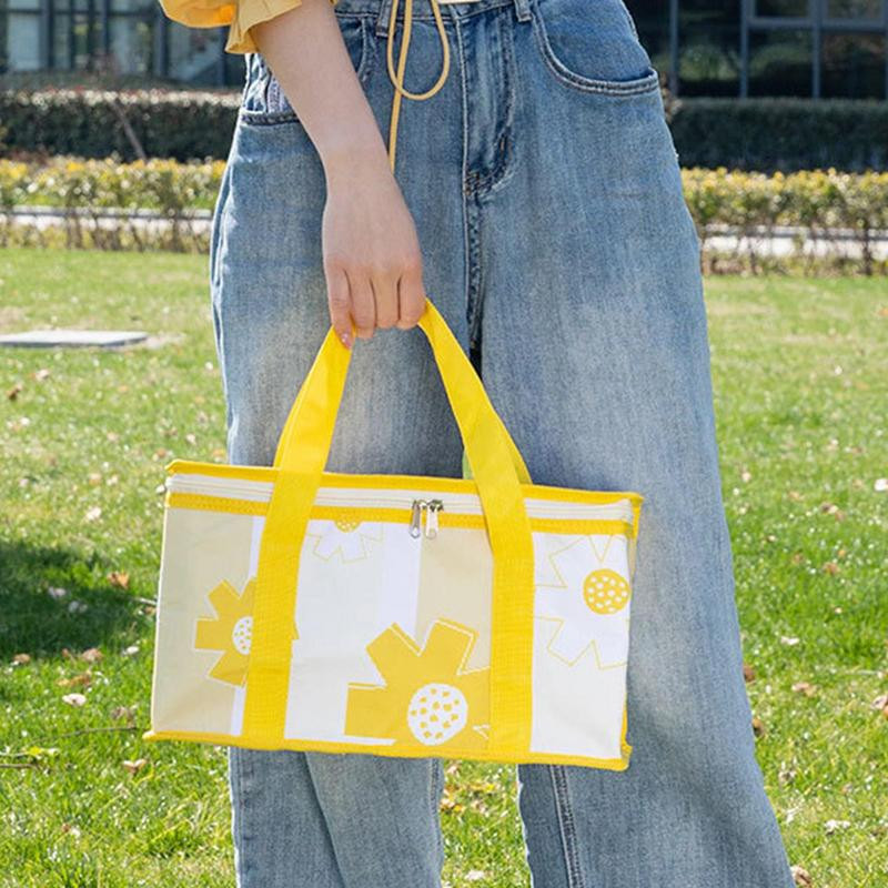 Izolēta piknika soma necaurlaidīga, mīksta sānu dzesētāja soma 35 * 20 * 20 cm pārtikas iepirkumu maisiņi piknika ballītei BBQ pludmales kempinga pusdienām