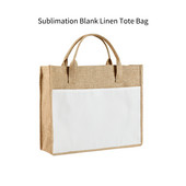 Sublimācijas tukša iepirkumu soma Atkārtoti lietojama dabīga neausta audekla kokvilnas audekla džutas rokassomiņa termiskai pārvietošanai