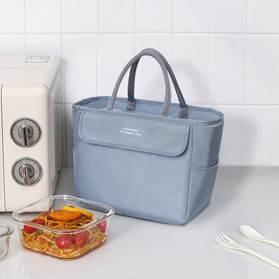 Lielas ietilpības izolētas pusdienu somas Oksfordas auduma ūdensnecaurlaidīga Bento Box termiskā dzesētāja soma Pārnēsājama pārtikas uzglabāšanas konteinera rokassomiņa