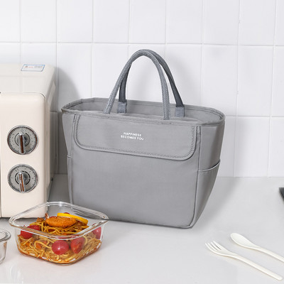 Lielas ietilpības izolētas pusdienu somas Oksfordas auduma ūdensnecaurlaidīga Bento Box termiskā dzesētāja soma Pārnēsājama pārtikas uzglabāšanas konteinera rokassomiņa