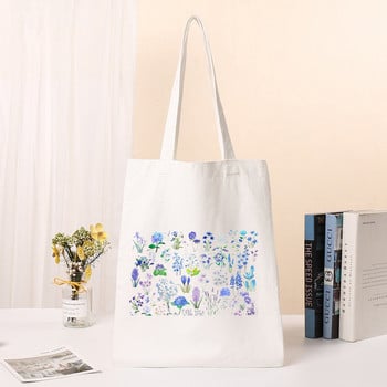 Γυναικεία τσάντα αγορών Cosmos Flowers Τσάντα Harajuku Shopping Canvas Canvas Girl Τσάντα ώμου Lady Totes Travel Casual Τσάντες αγορών