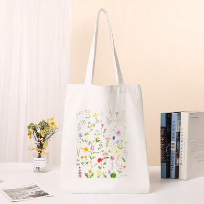 Sieviešu pircēju soma Cosmos Ziedi Soma Harajuku Iepirkšanās Audekla soma Meiteņu rokassomiņa Pleci Dāmu Totes Ceļojumu ikdienas iepirkumu somas