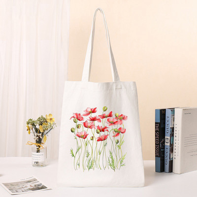 Sieviešu pircēju soma Cosmos Ziedi Soma Harajuku Iepirkšanās Audekla soma Meiteņu rokassomiņa Pleci Dāmu Totes Ceļojumu ikdienas iepirkumu somas