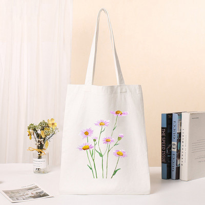 Sieviešu pircēju soma Cosmos Ziedi Soma Harajuku Iepirkšanās Audekla soma Meiteņu rokassomiņa Pleci Dāmu Totes Ceļojumu ikdienas iepirkumu somas