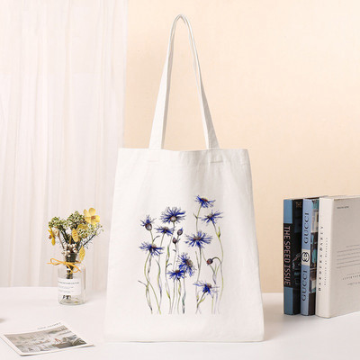 Sieviešu pircēju soma Cosmos Ziedi Soma Harajuku Iepirkšanās Audekla soma Meiteņu rokassomiņa Pleci Dāmu Totes Ceļojumu ikdienas iepirkumu somas