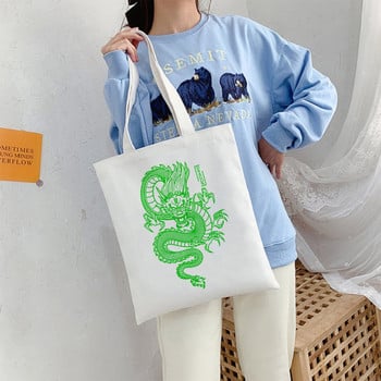 Λευκό Dragon Canvas Μαύρη τσάντα Τσάντα Shopper Τσάντες Γυναικείες Τσάντες Classic Vintage Τσάντα ώμου Τσάντα Χεριού Προμήθειες δασκάλου