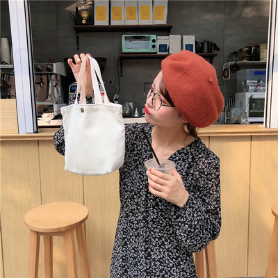 Slatka mala torbica od samta u korejskom stilu za žene, mini torbe za djevojčice, torbe za ručak, platnena torbica za ruke