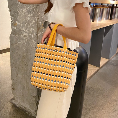 Slatka mala torbica od samta u korejskom stilu za žene, mini torbe za djevojčice, torbe za ručak, platnena torbica za ruke