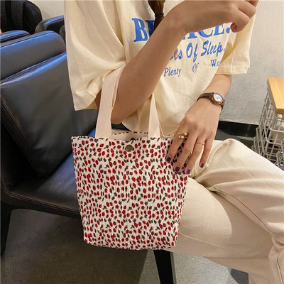 Slatka mala torbica od samta u korejskom stilu za žene, mini torbe za djevojčice, torbe za ručak, platnena torbica za ruke