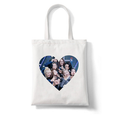 Korejas stila kpop TWICE sievietēm Y2k Esthetics iepirkumu soma rokassomiņa salokāma atkārtoti lietojama pircēja Harajuku studentu kanvas soma