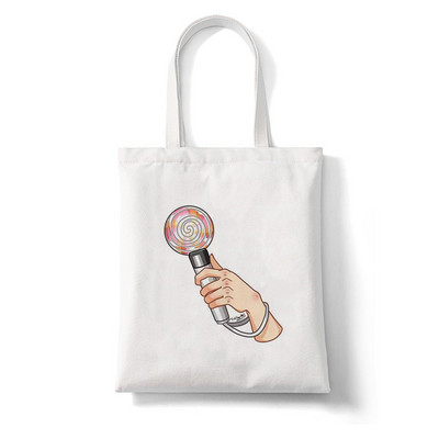 Korejas stila kpop TWICE sievietēm Y2k Esthetics iepirkumu soma rokassomiņa salokāma atkārtoti lietojama pircēja Harajuku studentu kanvas soma