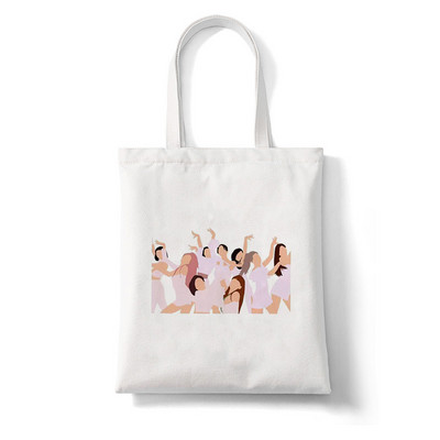 Korejas stila kpop TWICE sievietēm Y2k Esthetics iepirkumu soma rokassomiņa salokāma atkārtoti lietojama pircēja Harajuku studentu kanvas soma