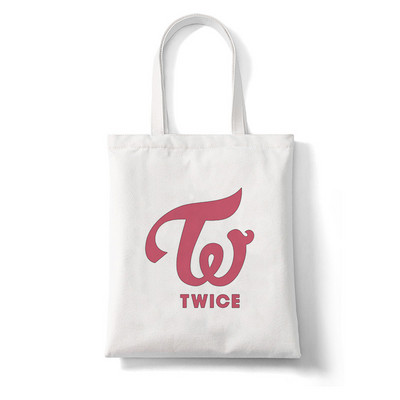 Korejas stila kpop TWICE sievietēm Y2k Esthetics iepirkumu soma rokassomiņa salokāma atkārtoti lietojama pircēja Harajuku studentu kanvas soma