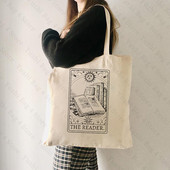 Lasītāju Tarot iedvesmots Tote Bag Tarot Tote Somas Lasītāju plecu somas Bookish Book Lover Lielas ietilpības iepirkumu soma