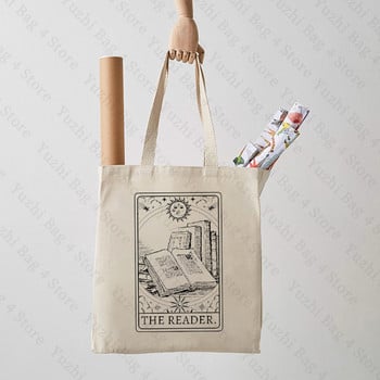 The Reader Tarot Inspired Tote Bag Τσάντες Tote Tarot Τσάντες ώμου Reader Bookish Book Lover Τσάντα αγορών μεγάλης χωρητικότητας