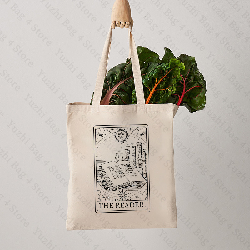 Lasītāju Tarot iedvesmots Tote Bag Tarot Tote Somas Lasītāju plecu somas Bookish Book Lover Lielas ietilpības iepirkumu soma