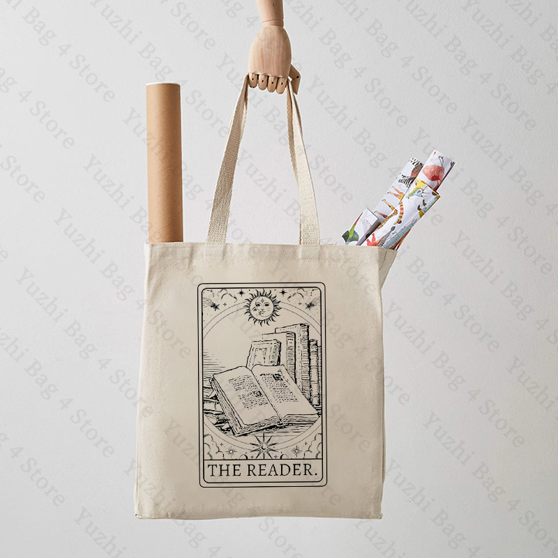 Lasītāju Tarot iedvesmots Tote Bag Tarot Tote Somas Lasītāju plecu somas Bookish Book Lover Lielas ietilpības iepirkumu soma