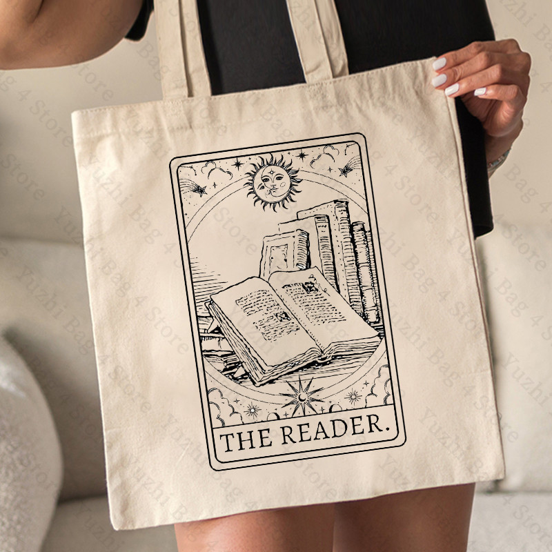 Lasītāju Tarot iedvesmots Tote Bag Tarot Tote Somas Lasītāju plecu somas Bookish Book Lover Lielas ietilpības iepirkumu soma
