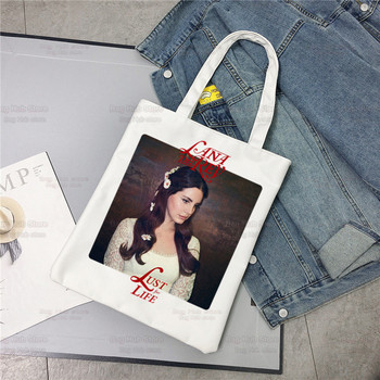 Lana Del Rey Singer Fans Γυναικείες πάνινες τσάντες ώμου Canvas Tote Eco Just for Life Τσάντα αγορών Καμβά τσάντα τσάντα χειρός καθημερινή χρήση