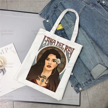 Lana Del Rey Singer Fans Γυναικείες πάνινες τσάντες ώμου Canvas Tote Eco Just for Life Τσάντα αγορών Καμβά τσάντα τσάντα χειρός καθημερινή χρήση