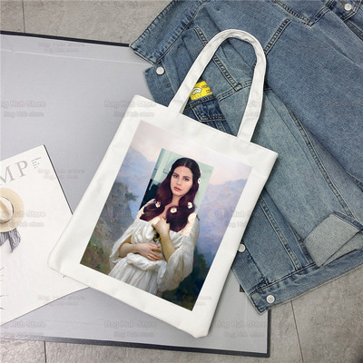 Lana Del Rey Obožavatelji pjevačica Ženska platnena torba na rame Platnena torba Eco Just for Life Shopping Bag Platnena torba Ručna torba Svakodnevna upotreba