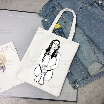 Lana Del Rey Obožavatelji pjevačica Ženska platnena torba na rame Platnena torba Eco Just for Life Shopping Bag Platnena torba Ručna torba Svakodnevna upotreba