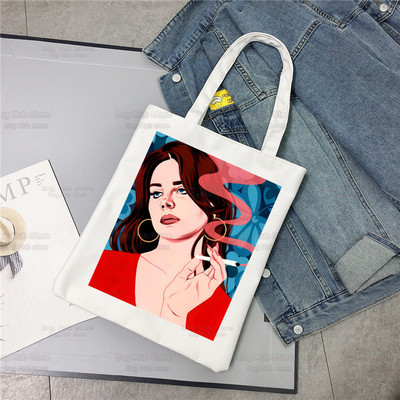 Lana Del Rey Obožavatelji pjevačica Ženska platnena torba na rame Platnena torba Eco Just for Life Shopping Bag Platnena torba Ručna torba Svakodnevna upotreba