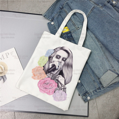 Lana Del Rey Obožavatelji pjevačica Ženska platnena torba na rame Platnena torba Eco Just for Life Shopping Bag Platnena torba Ručna torba Svakodnevna upotreba