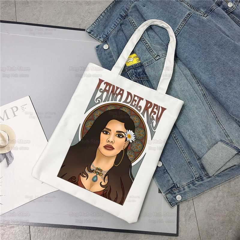 Lana Del Rey Obožavatelji pjevačica Ženska platnena torba na rame Platnena torba Eco Just for Life Shopping Bag Platnena torba Ručna torba Svakodnevna upotreba