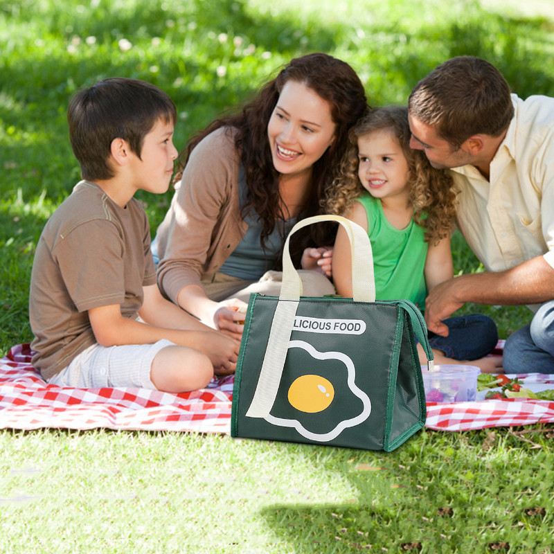 Trīsstūrveida izolēts dzesētājs Bento maisiņš alumīnija plēves termiskās pusdienu kastes somas Lielas ietilpības ūdensnecaurlaidīgi vieglie kempinga piederumi