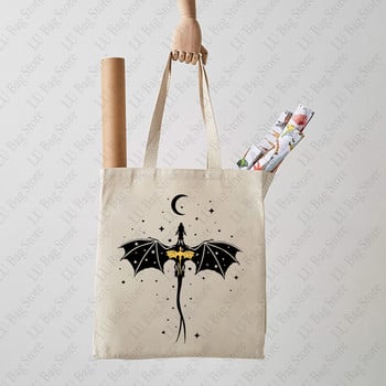 Basgiath War College Dragon Rider Pattern Tote Bag Τσάντες ώμου καμβά για ταξίδια καθημερινής μετακίνησης Γυναικεία επαναχρησιμοποιούμενη τσάντα αγορών